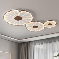 Solara Plafondlamp Lotusblad met Houten Afwerking