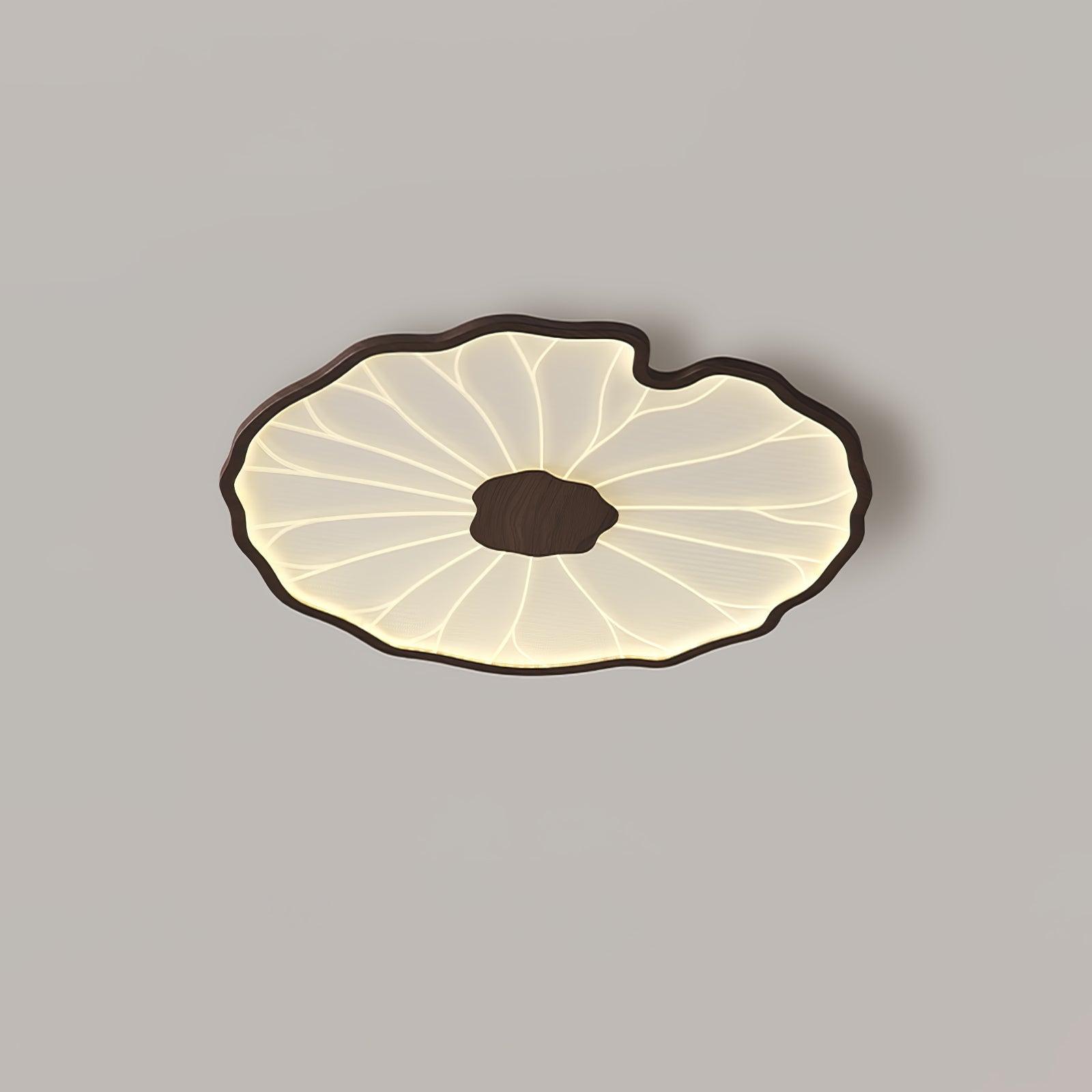 Solara Plafondlamp Lotusblad met Houten Afwerking