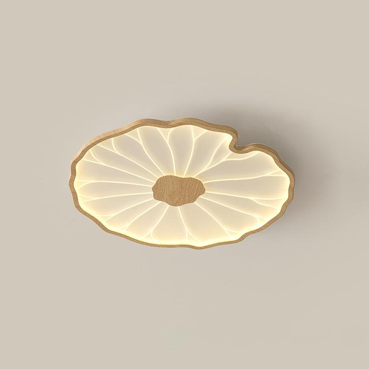 Solara Plafondlamp Lotusblad met Houten Afwerking