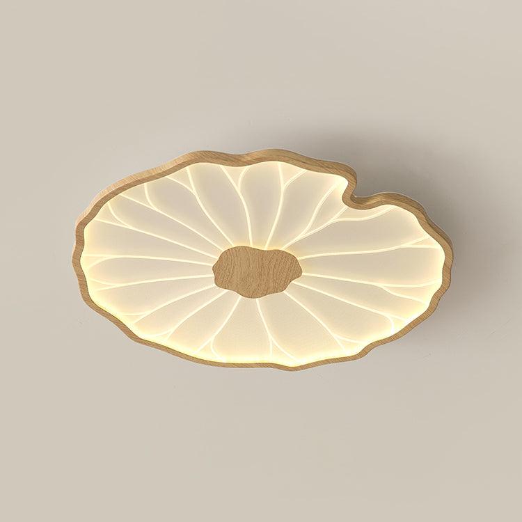 Solara Plafondlamp Lotusblad met Houten Afwerking