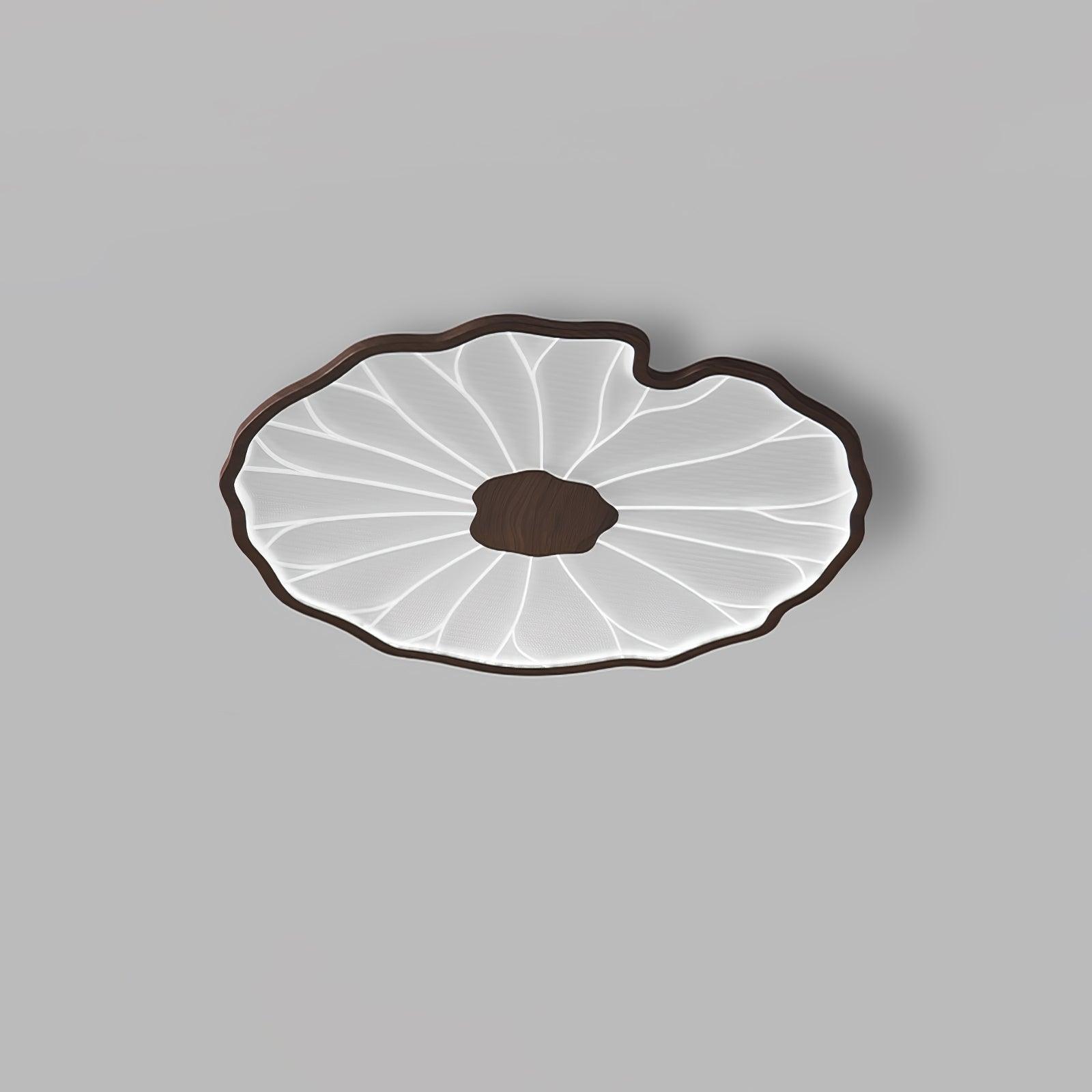 Solara Plafondlamp Lotusblad met Houten Afwerking