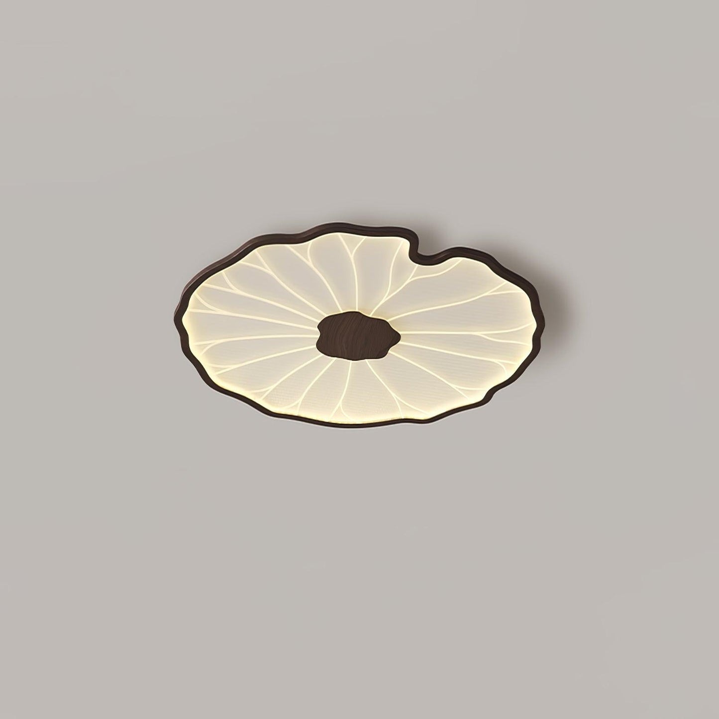 Solara Plafondlamp Lotusblad met Houten Afwerking