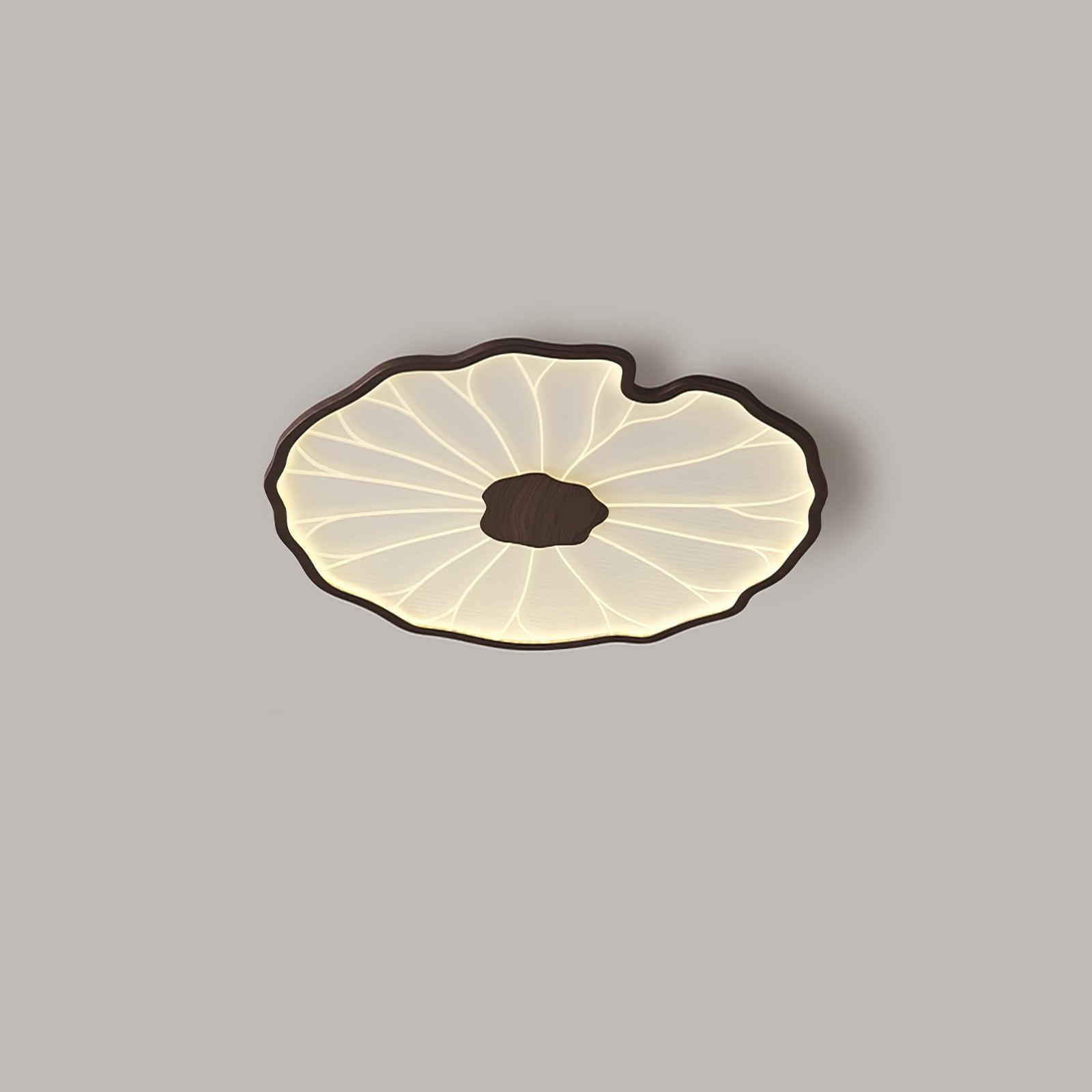 Solara Plafondlamp Lotusblad met Houten Afwerking