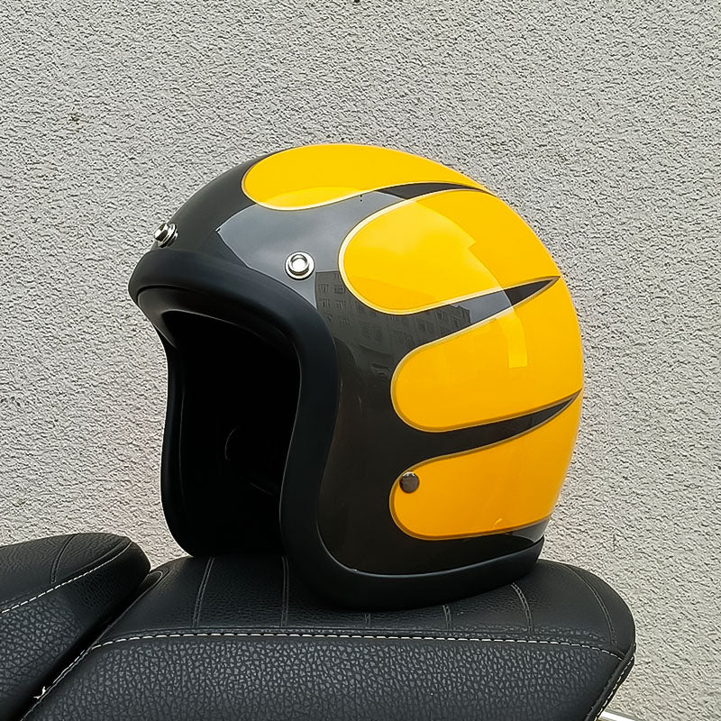 Retro Low-Profile Motorhelm Met DOT En ECE Certificering Voor Veilige Rit