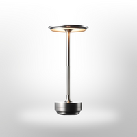 Oplaadbare LED Tafellamp met Schijflichtkop en Metalen Basis