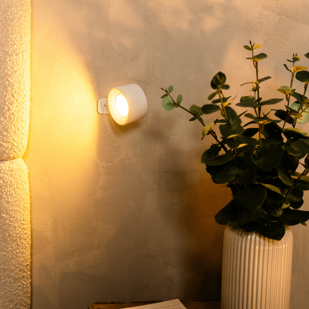 Luméa | LED Wandlamp – Draadloze Verlichting en 360° Draaiende Kop