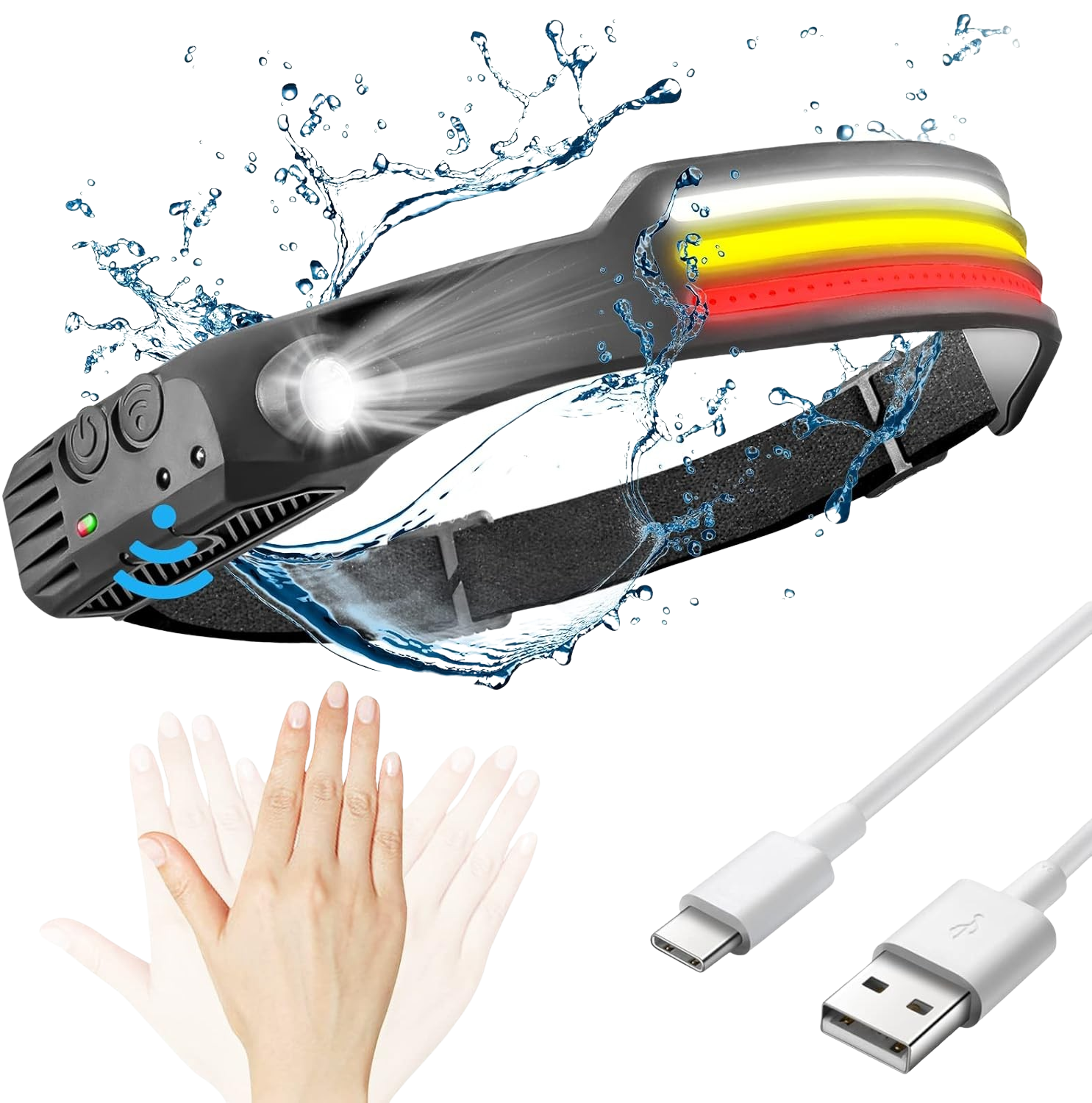 Skanto | LED Hoofdlamp X3 – Waterdichte & Oplaadbare Hoofdlamp voor Hardlopen, Wandelen & Buitenavonturen