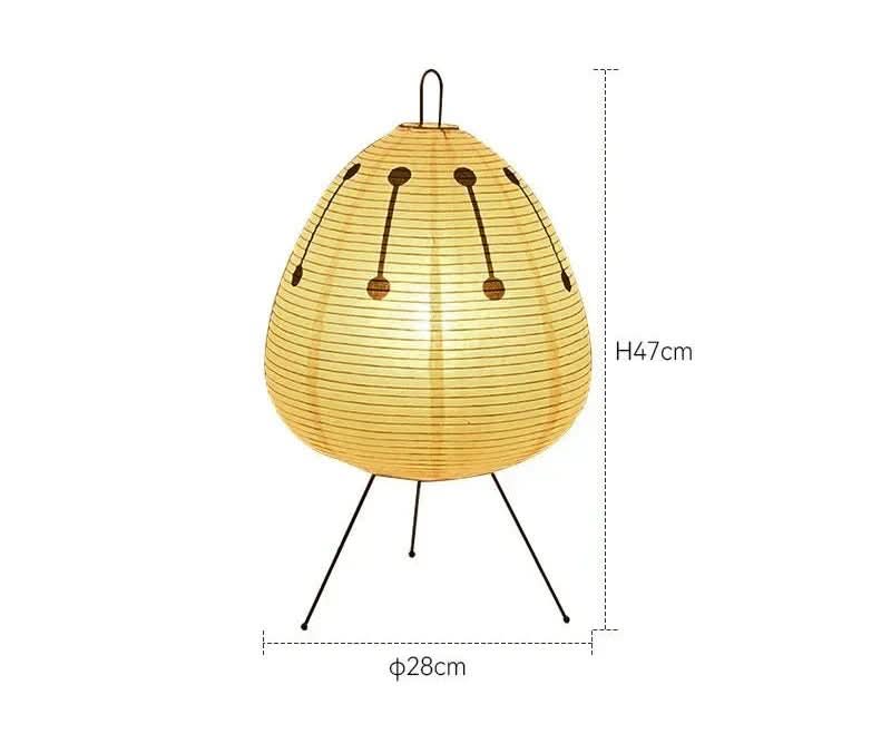 Tafellamp met rijstpapier lampenkap en Japans geïnspireerd ontwerp