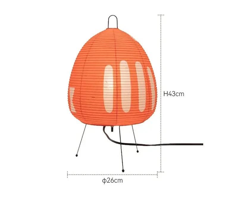 Tafellamp met rijstpapier lampenkap en Japans geïnspireerd ontwerp
