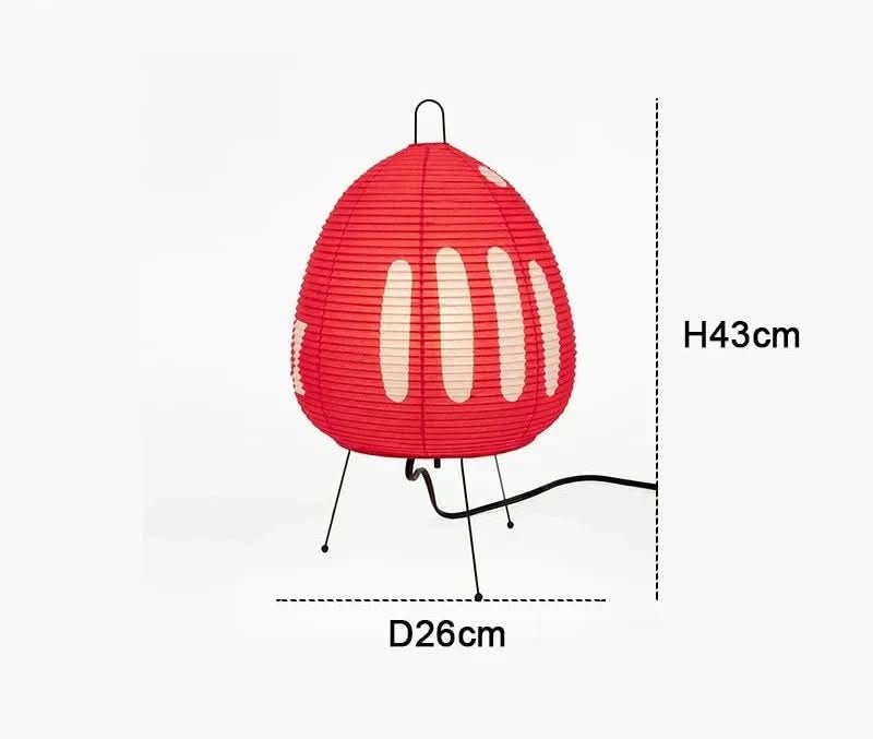 Tafellamp met rijstpapier lampenkap en Japans geïnspireerd ontwerp
