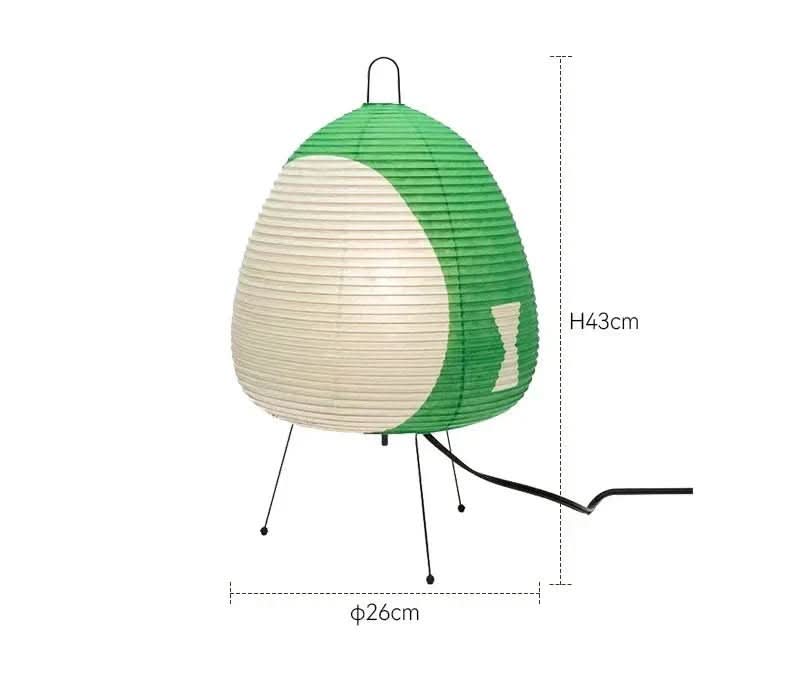 Tafellamp met rijstpapier lampenkap en Japans geïnspireerd ontwerp
