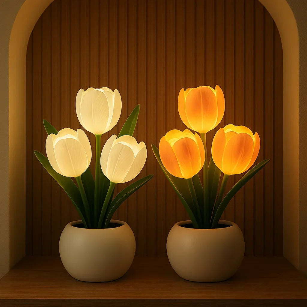 Decoratieve Tulpen LED Lamp met Warm Licht en Dimbare Verlichting