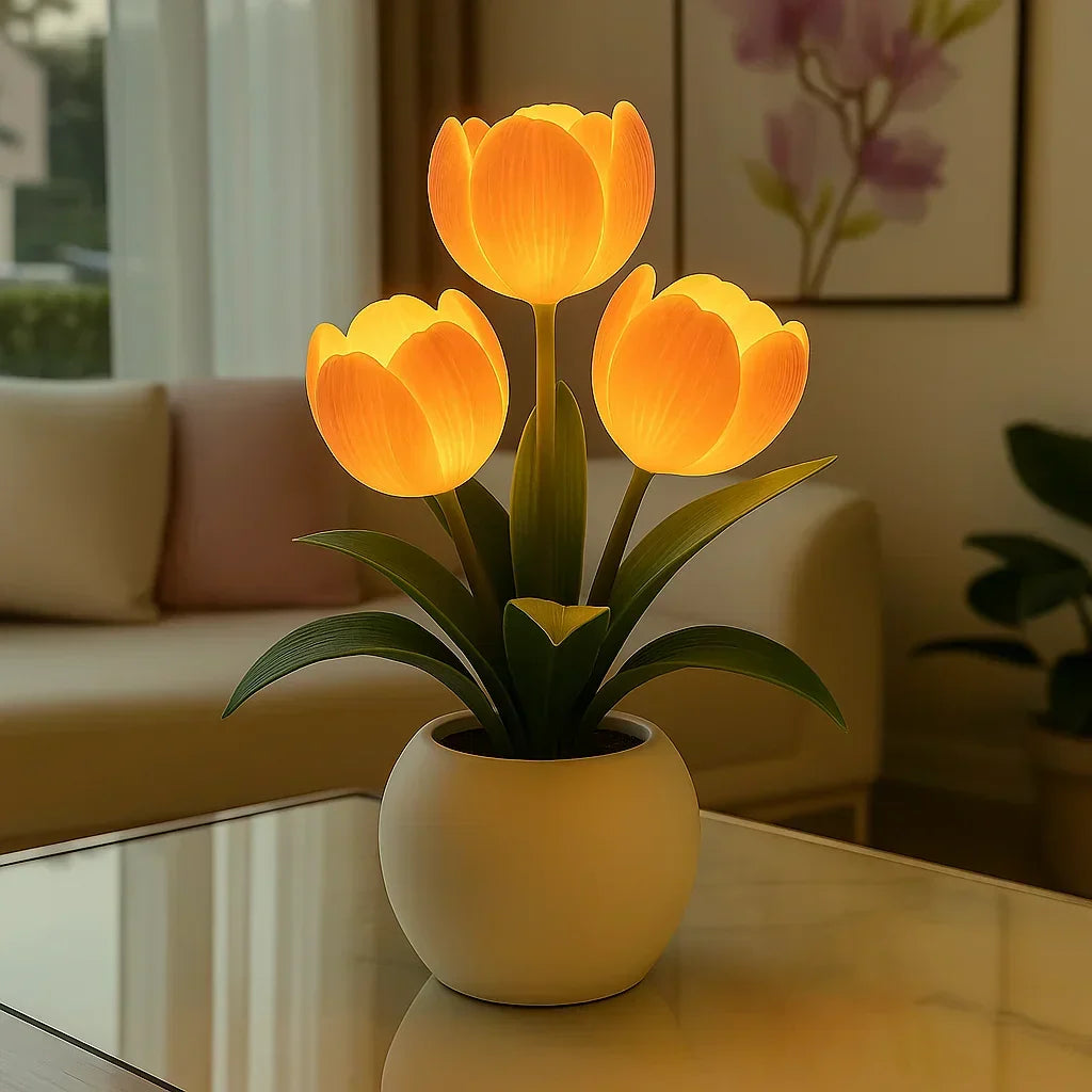 Decoratieve Tulpen LED Lamp met Warm Licht en Dimbare Verlichting