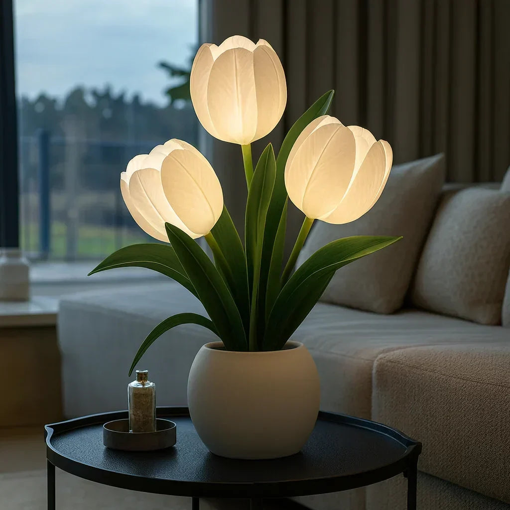 Decoratieve Tulpen LED Lamp met Warm Licht en Dimbare Verlichting