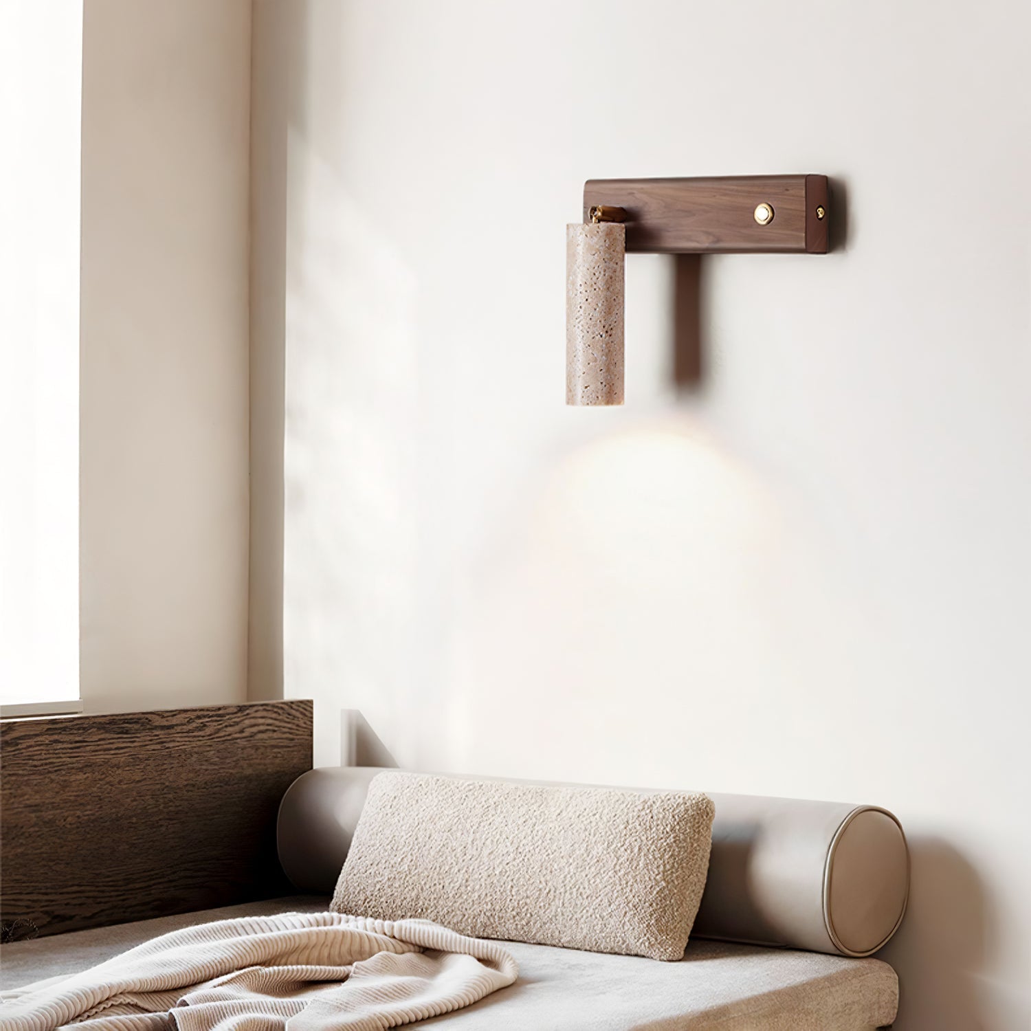 Ornoria Wandlamp Cilindrisch in Travertin