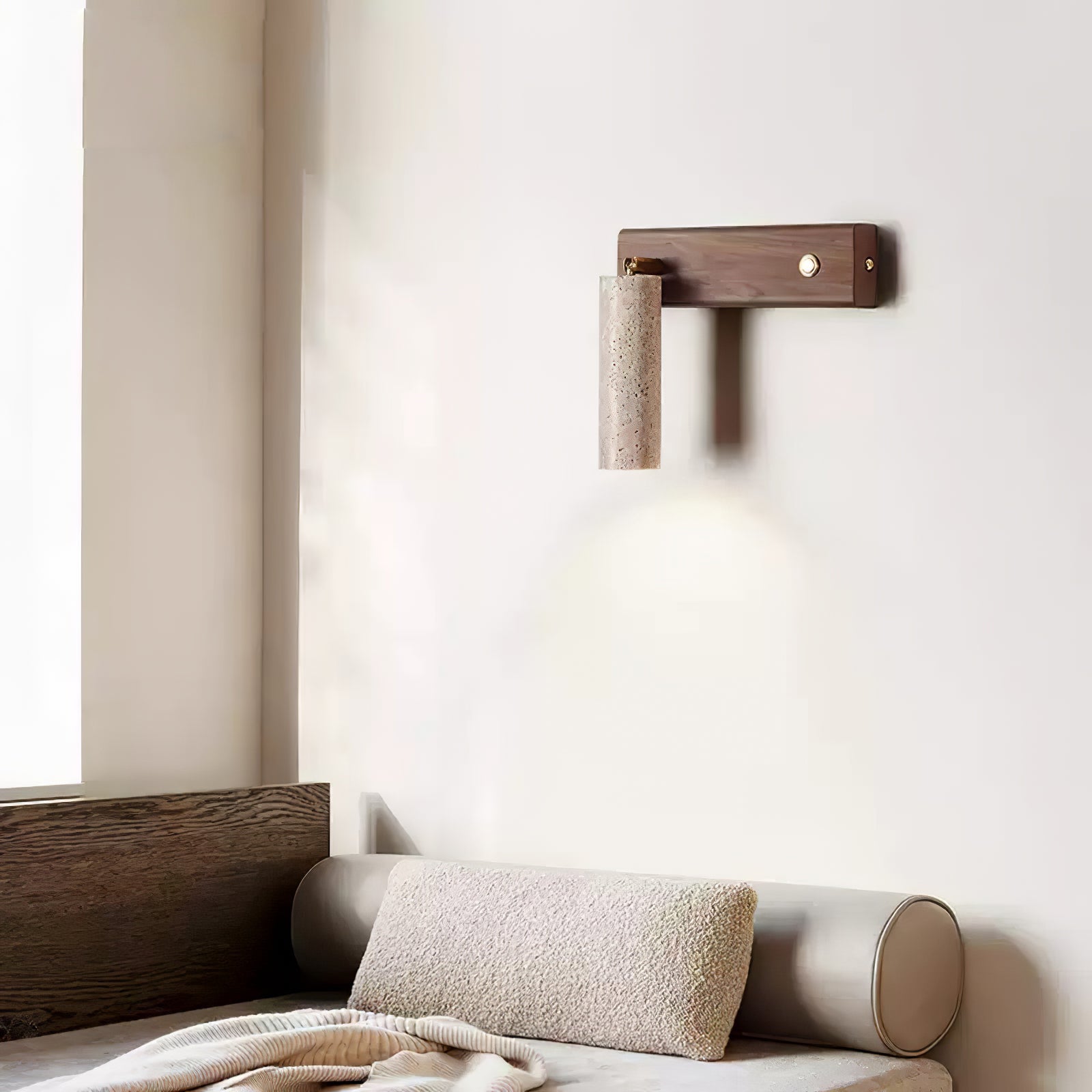 Ornoria Wandlamp Cilindrisch in Travertin