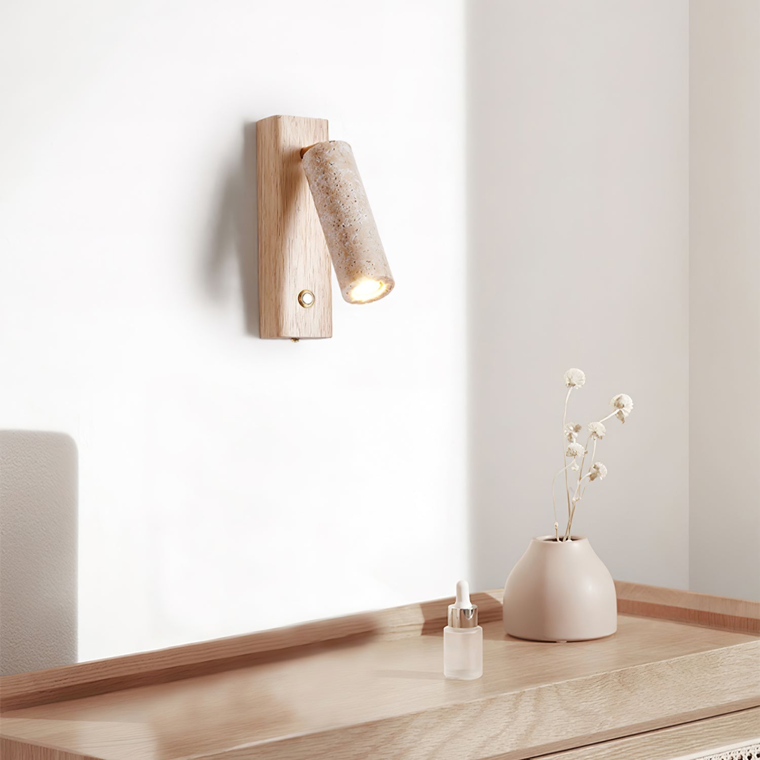 Ornoria Wandlamp Cilindrisch in Travertin