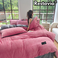 Restavia™ | Zacht Koraalfleece Dekbedovertrek (Inclusief 4 Kussenslopen)