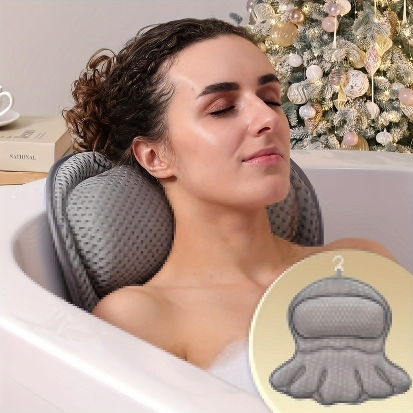 LuxeRest | Ergonomisch Mesh Badkussen voor Nek- en Rugondersteuning