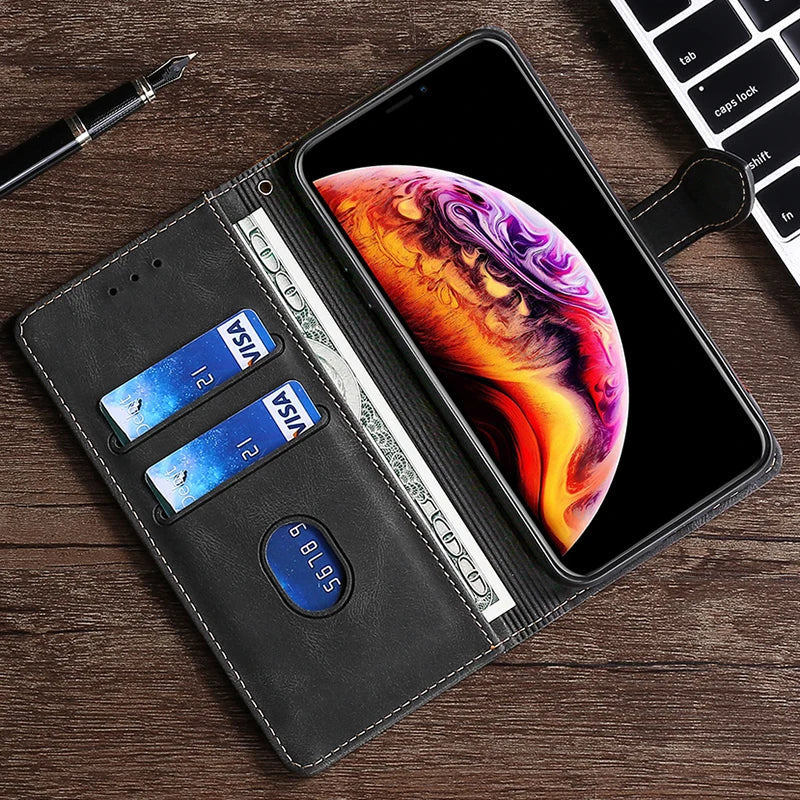 LuxurCase | Magnetische Leren Hoes voor iPhone met Kaarthouder