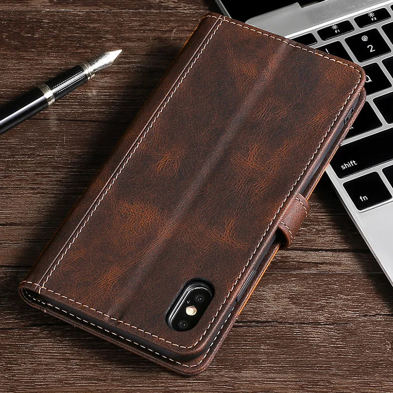 LuxurCase | Magnetische Leren Hoes voor iPhone met Kaarthouder