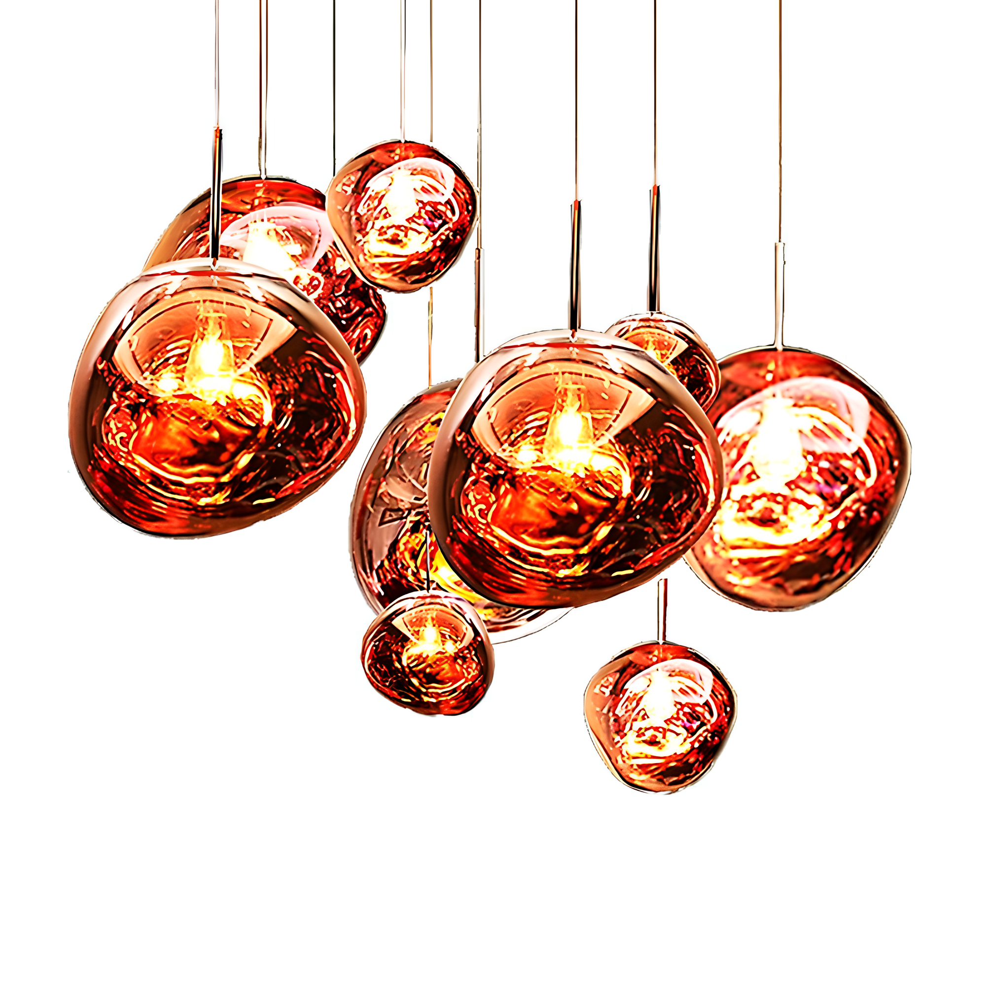 Gloeiende bol kroonluchter | Opvallend lava-ontwerp met warme LED-verlichting voor een gezellige, elegante inrichting.
