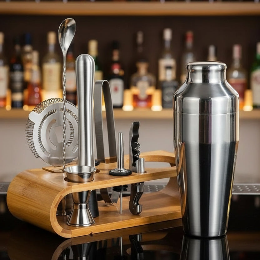 LUXMIX BARSET – 10-delig Cocktailset van RVS voor stijlvolle drankjes