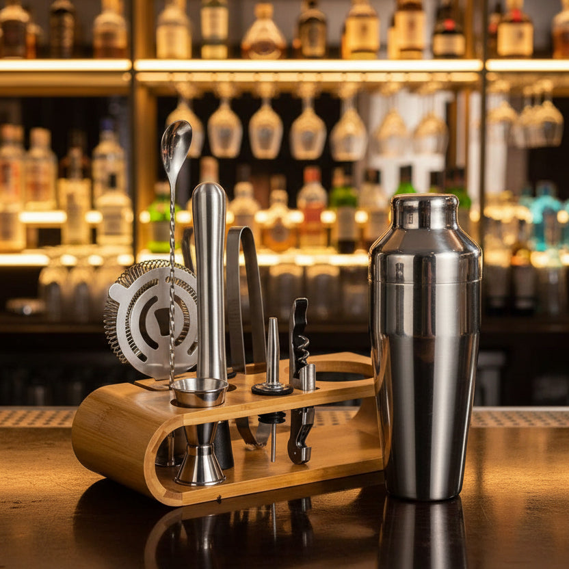 LUXMIX BARSET – 10-delig Cocktailset van RVS voor stijlvolle drankjes