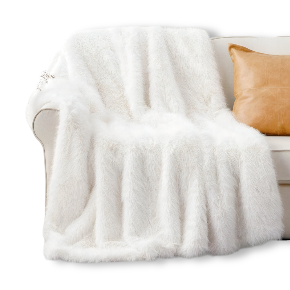 Luxueuze Kunstbont Worpdeken - Zachte, Pluche Bontdeken voor Bed en Bank