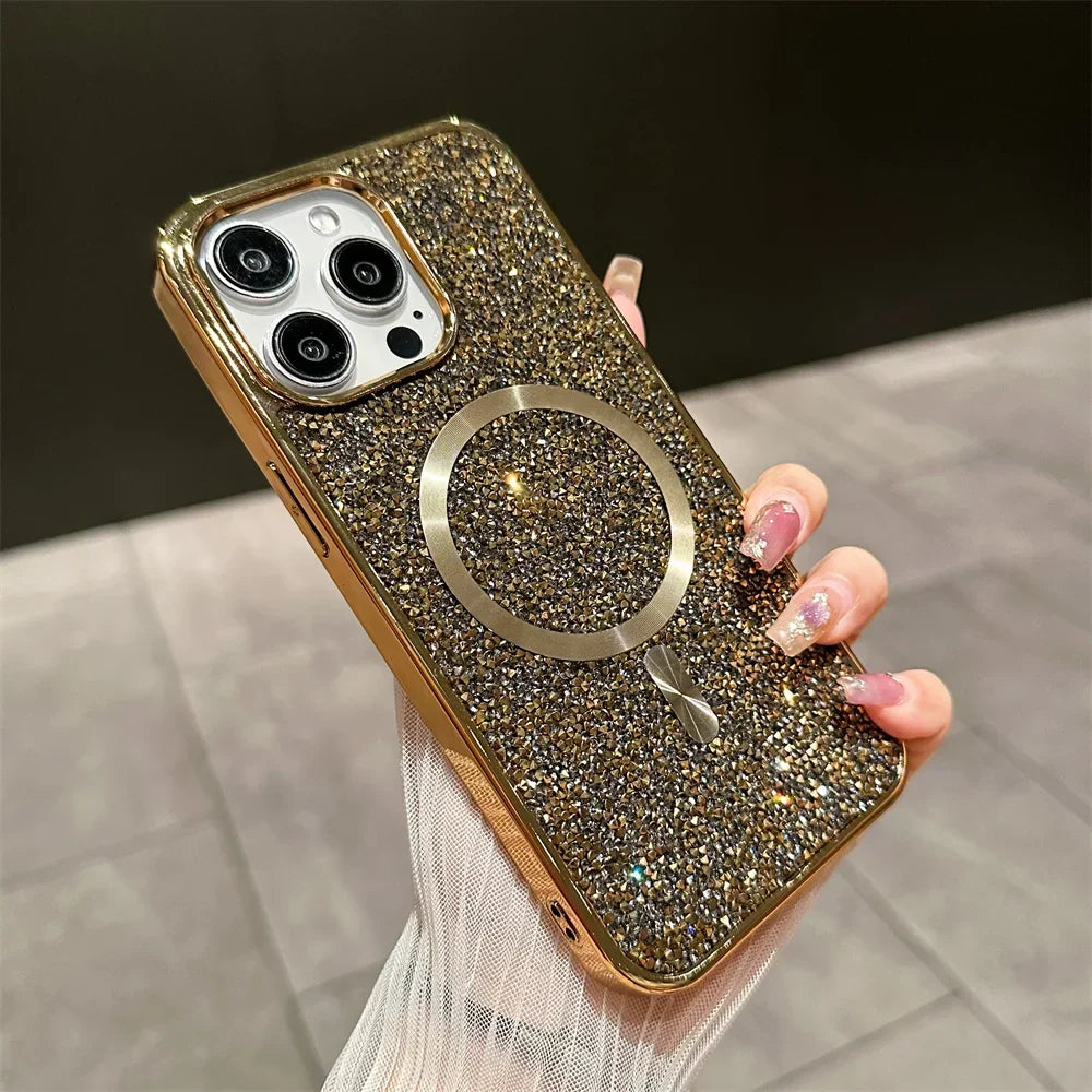 Bling Glitter Magnetische Hülle Voor iPhone