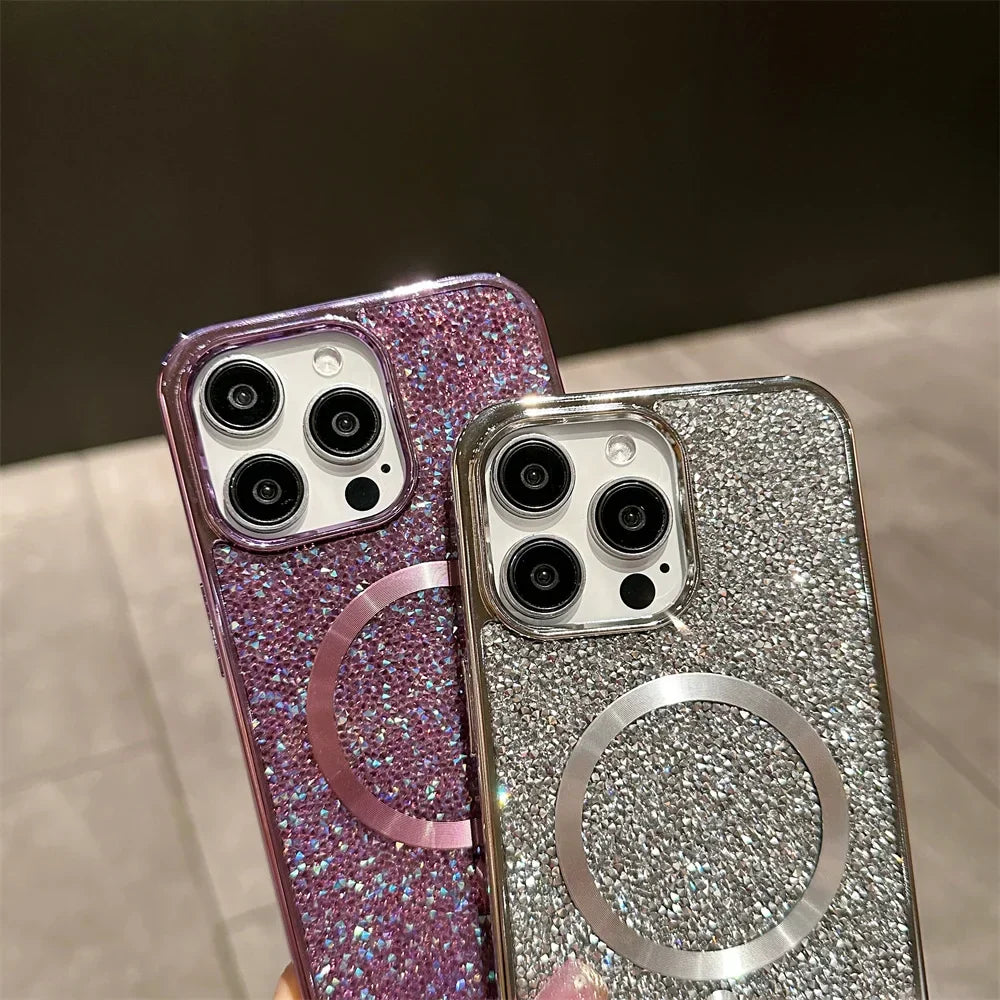 Bling Glitter Magnetische Hülle Voor iPhone