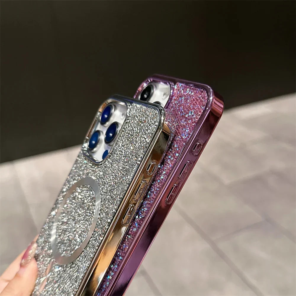Bling Glitter Magnetische Hülle Voor iPhone