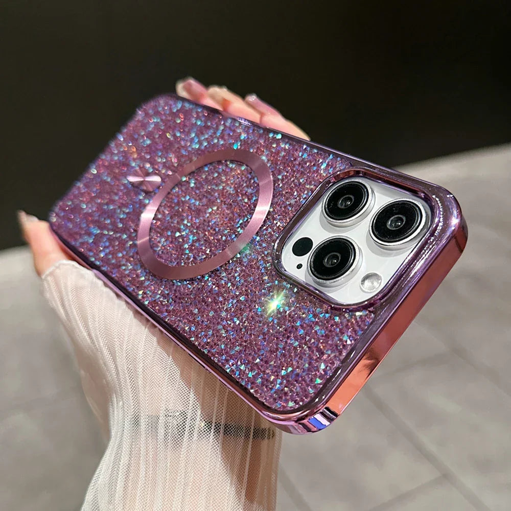 Bling Glitter Magnetische Hülle Voor iPhone