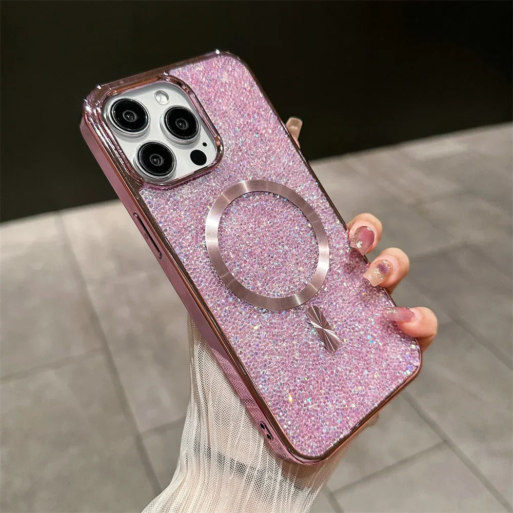 Bling Glitter Magnetische Hülle Voor iPhone
