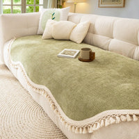 Luxe Chenille Geweven Textuur Tassel Bankhoes