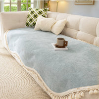 Luxe Chenille Geweven Textuur Tassel Bankhoes