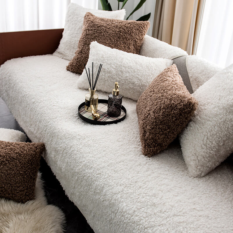 Luxe Warme Fleece Meubel Beschermmat Antislip Bank Bedekking