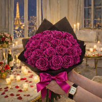 Glitter Rozen Cadeau – Enkele Roos of Rozenboeket in Elegante Cadeaubox