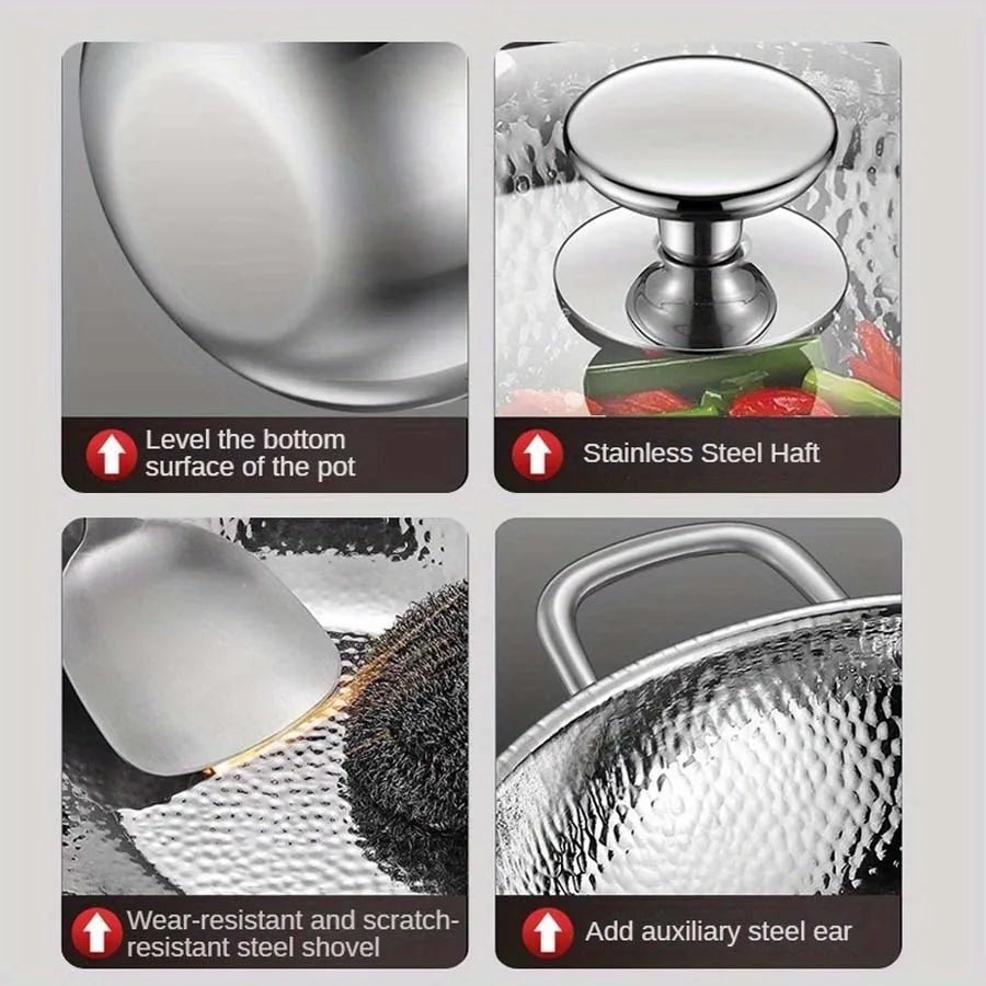 PANVION – Premium titanium wok met ronde bodem, geschikt voor inductiekookplaten en voor moeiteloos roerbakken