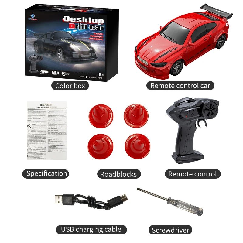 SPEEDNOVA – Mini 1:64 RC-Drift-Racewagen met LED-koplampen