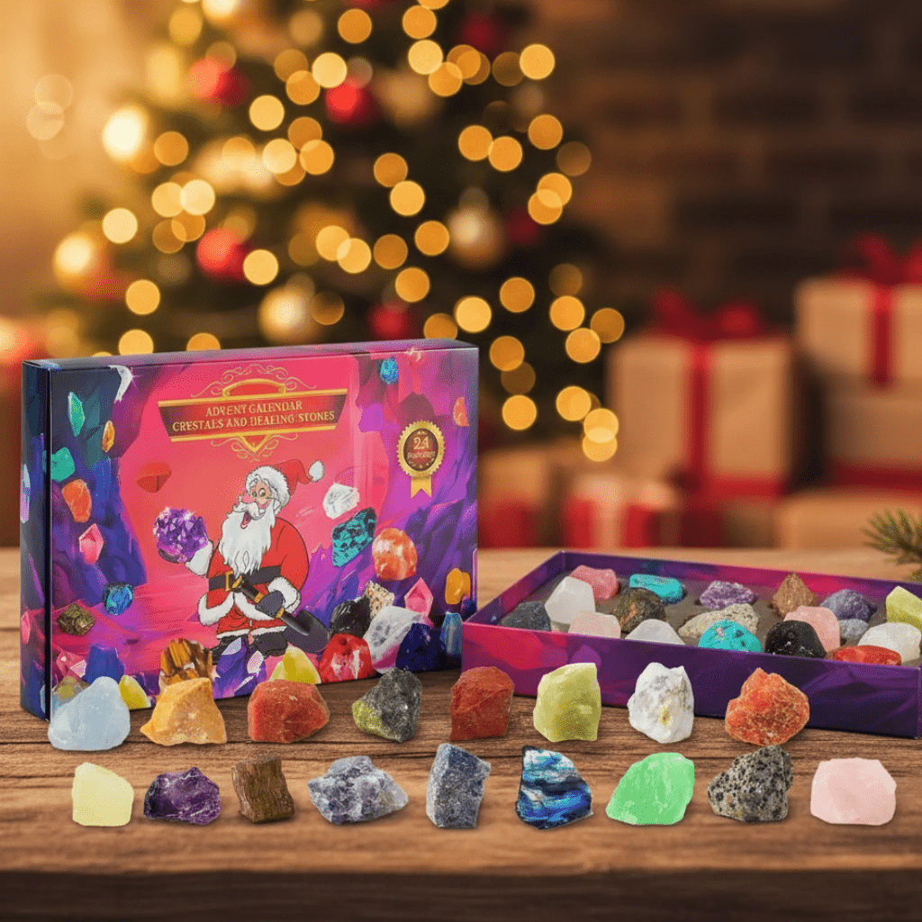 Kristallenjuwelen – Magische Edelsteen Adventskalender Met 24 Natuurlijke Kristallen