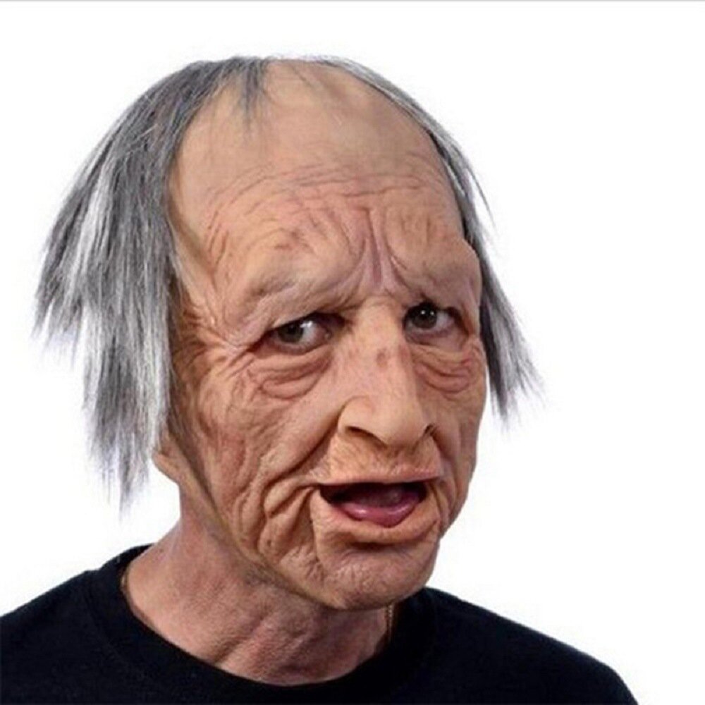 Realistisch Oude Man Masker voor Halloween – Angstaanjagend Latex Kostuum Accessoire