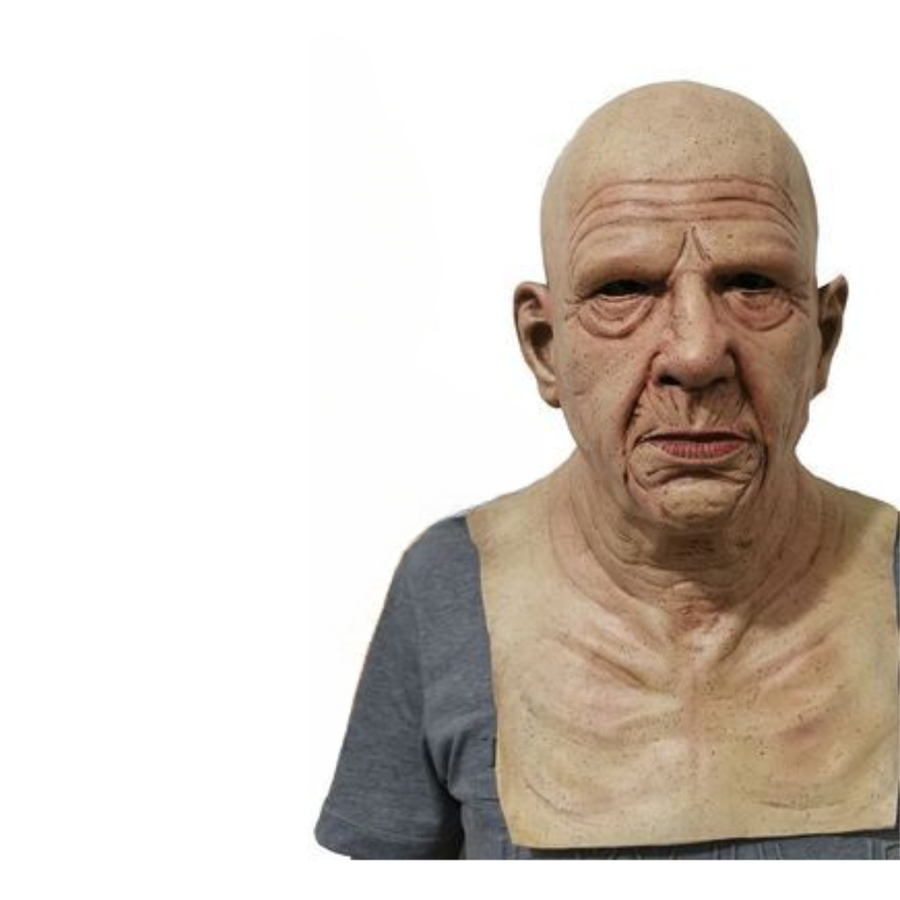 Realistisch Oude Man Masker voor Halloween – Angstaanjagend Latex Kostuum Accessoire