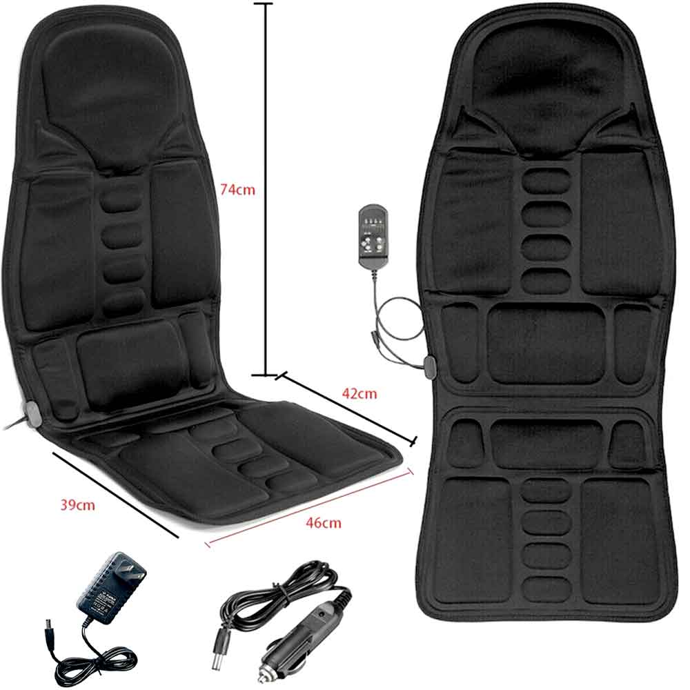 Ergonomische Massage-Zitkussen | Shiatsu- & Vibratiemassage voor Nek, Rug & Bovenbenen | Inschakelbare Warmtefunctie | Inclusief Auto-Adapter & Afstandsbediening
