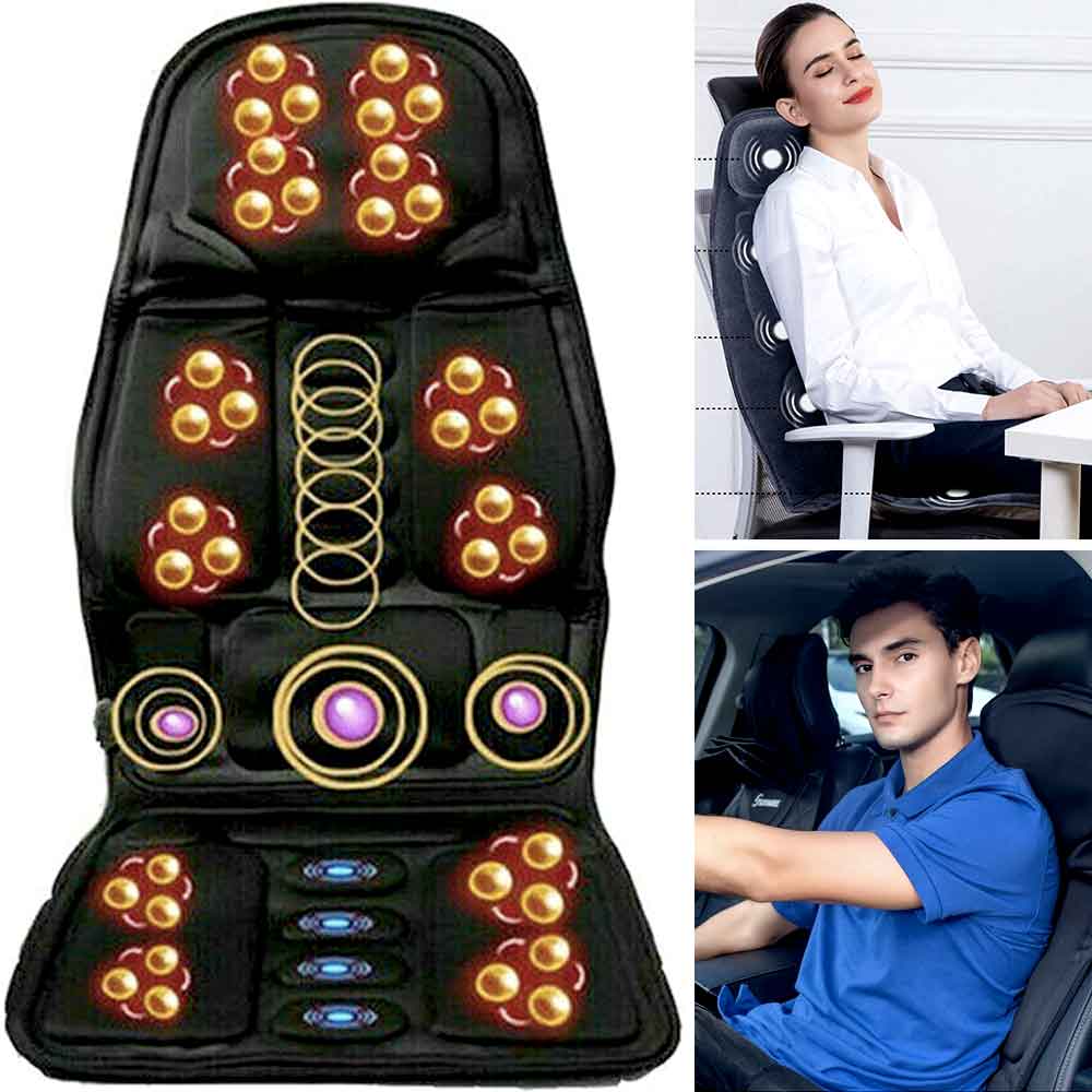 Ergonomische Massage-Zitkussen | Shiatsu- & Vibratiemassage voor Nek, Rug & Bovenbenen | Inschakelbare Warmtefunctie | Inclusief Auto-Adapter & Afstandsbediening