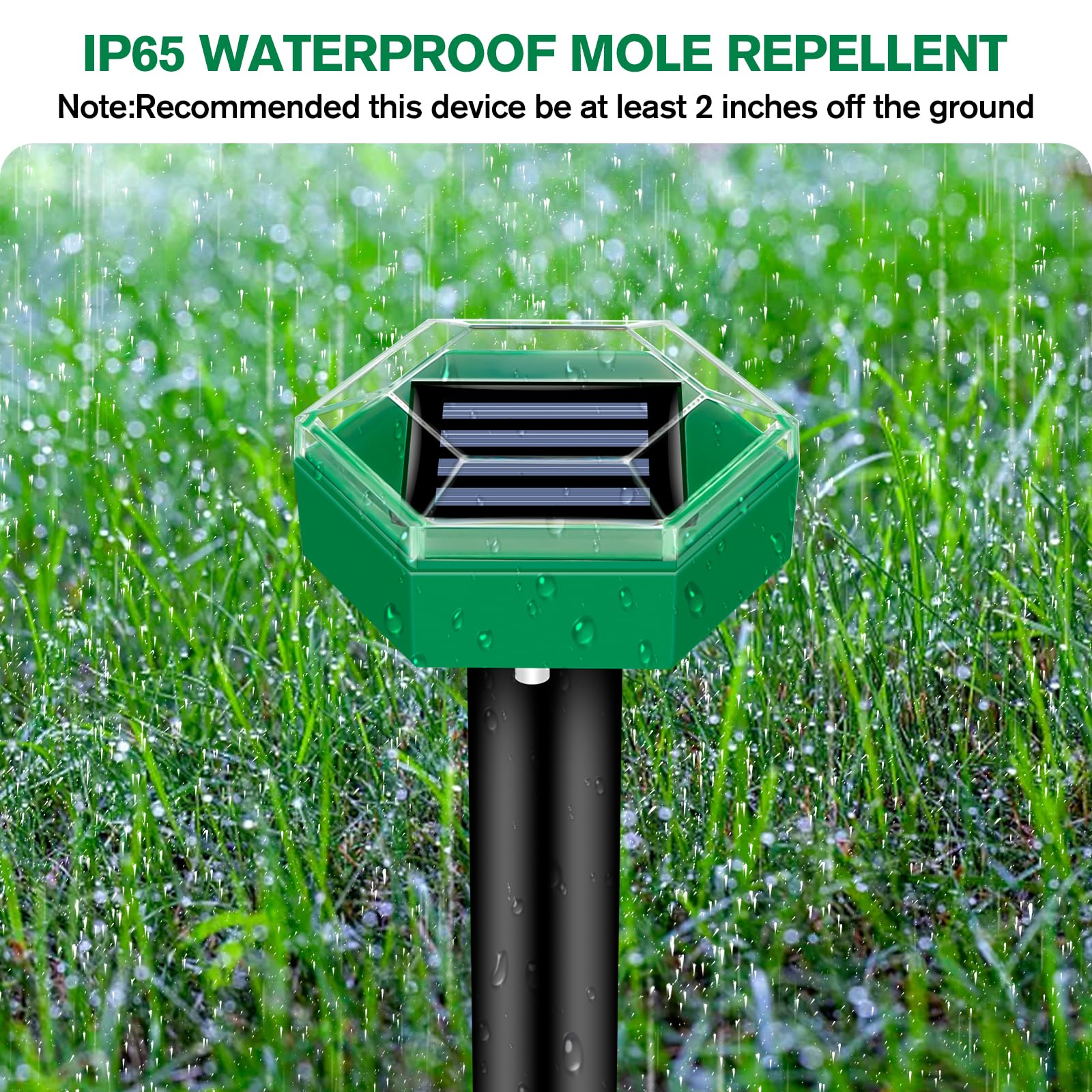 Mollenbestrijding 4er Pack | Zonne-energie en weerbestendig | Eenvoudige installatie | MoleSilent