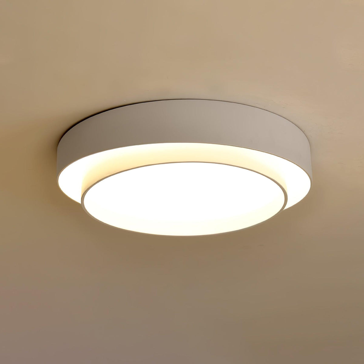Orina Plafondlamp Dubbele Ring Grijs&Zwart&Wit Cilindervorm