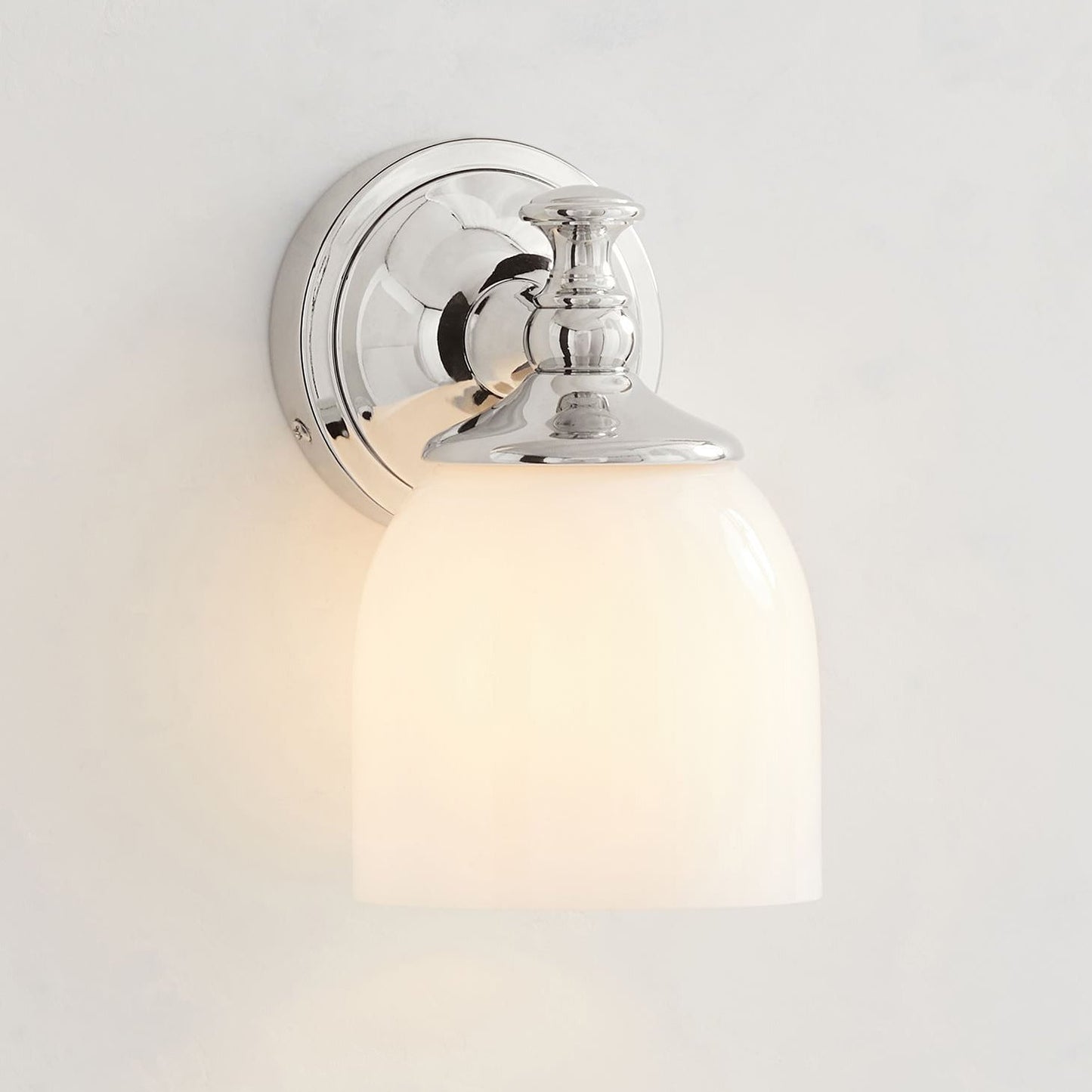 Lumen Wandlamp Moderne Minimalistische Korte Arm in Chroom Metaal Glas