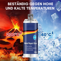 Brehn | Hoogwaardige Metaal Reparatie Lijm | Industrieel Lijm voor Gietijzer, Staal & Aluminium | Hittebestendig & Waterdicht | 100ml Vloeibaar Metaal Reparatie Set | Zilver