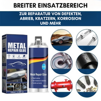 Brehn | Hoogwaardige Metaal Reparatie Lijm | Industrieel Lijm voor Gietijzer, Staal & Aluminium | Hittebestendig & Waterdicht | 100ml Vloeibaar Metaal Reparatie Set | Zilver